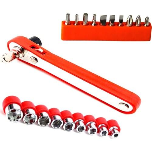 1/4" Dual Head Mini Hand Tool,Socket Wrench Bit Drill Set, Accessories Kit, Icycle Repair Tools Key Utility Tool Set