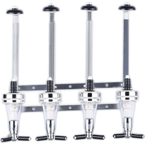 NOCM 4 Bottle Stand Optic Dispenser Drinks Wine Spirits Steel Bar Butler Wall Mounted
