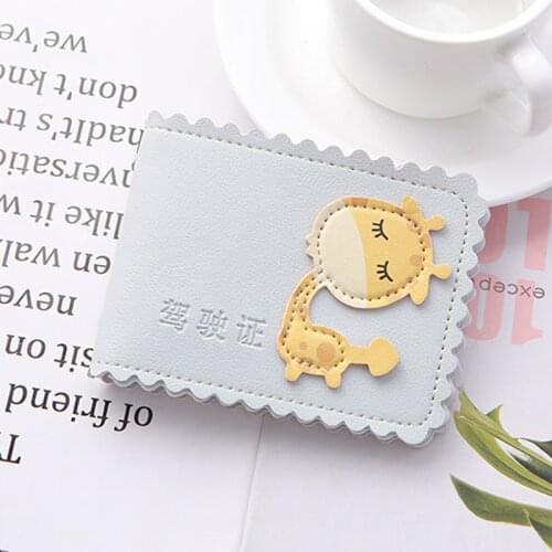 New Sweet Cute Giraffe Women Drivers License Passport Cover High Quality ID Credit Card Wallet Holder Case Auto Document Bag