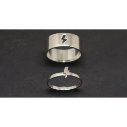 Couple Ring Fashion Silver Plated Hollow Lightning Ring Couple Love Commitment Jewelry Wedding Engagement Ring Size Us5-11