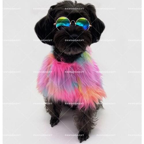 Pet Dog Clothes for Small Dogs Fur Coat for French Bulldog Jacket for Yorkies Poodles Warm Pet Clothing Multicolor Dog Costume