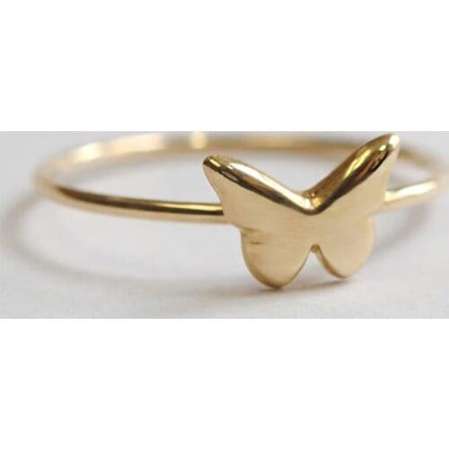 Wholesale 30pcs/lot Minimalist Morpho Butterfly Ring Size 7 Insect Rings For Women Girls Party Jewelry Birthdays Gift