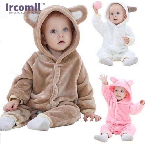 Autumn baby Rompers Children Animal clothes Velvet Infant Costume Warm Jumpsuit Free For 0-2 Year