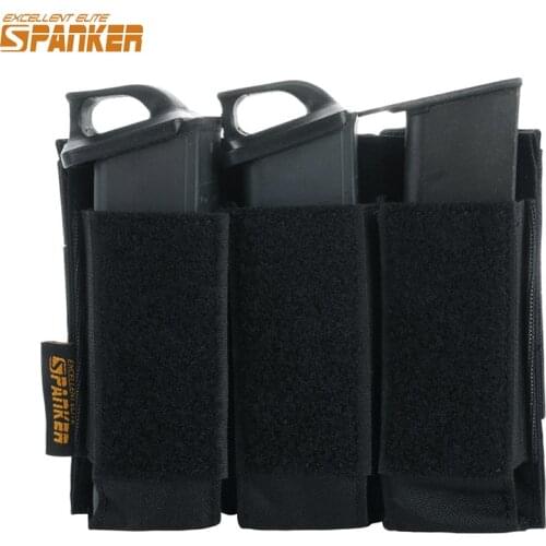 EXCELLENT ELITE SPANKER Tactical Molle Triple Magazine Pouch Military Glock Pistol Clip Small Bag Magic Sticker Pouches
