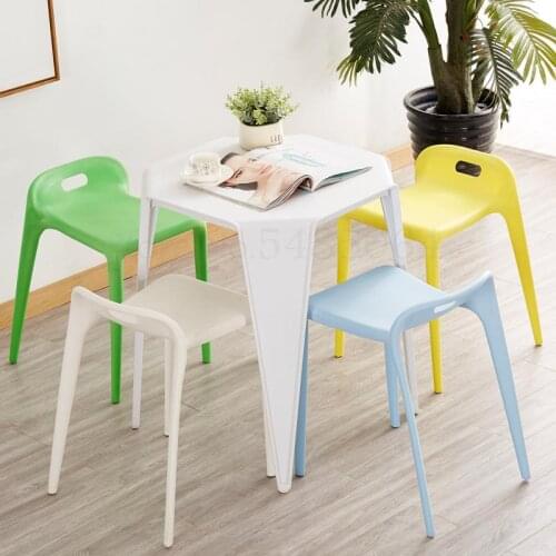Plastic Stool Thickened Adult Dining Chair Modern Minimalist High Stool Home Living Room Chair Fashion Creative High Dining
