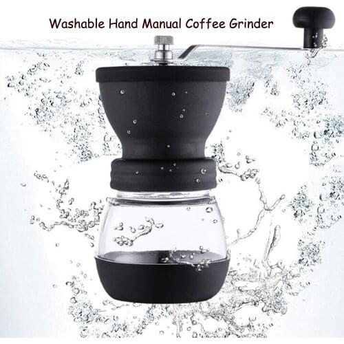 Washable Hand Manual Coffee Grinder Portable Coffee Maker Coffee Bean Grinder Machine for with Ceramic Burrs