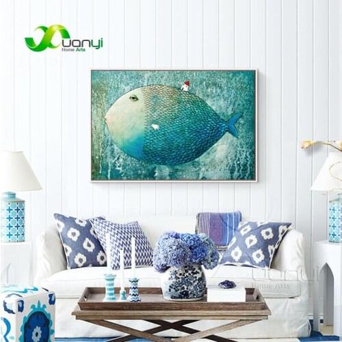 Nordic Poster Minimalist Fish Wall Picture Nordic Style Home Decor Canvas Painting For Kids Baby Bedroom Children Room No Frame