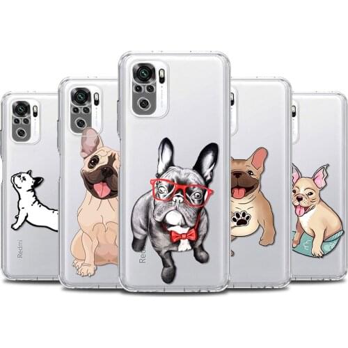 French Bulldog Clear Phone Case For Redmi Note 10 9 9S 9T 8 8T 7 Pro Max 5G 9 9C 9i 9A 9T Prime Power Capa Silicon Fundas Para