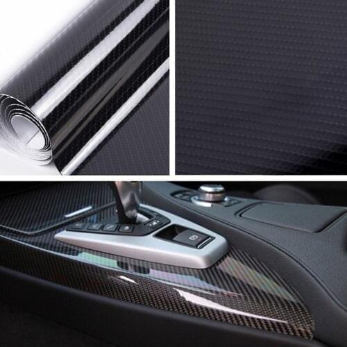 Roll Car Gloss Carbon Fiber Vinyl Sheet Decal 12*60\" DIY Interior 5D Glossy