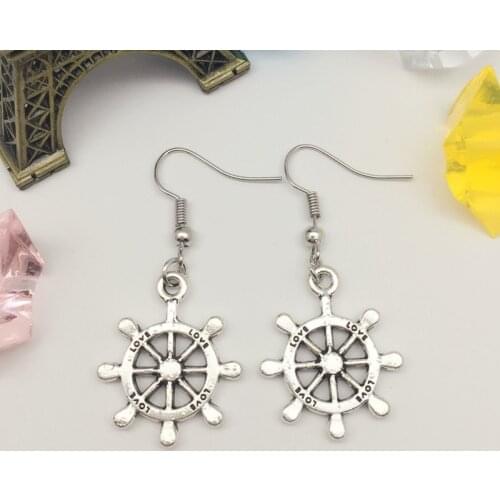 Rudder Charm Earrings, Anchor Rudder Earrings, Tribal Jewelry, Bridesmaid Earrings, Gifts for her, Boho Earrings