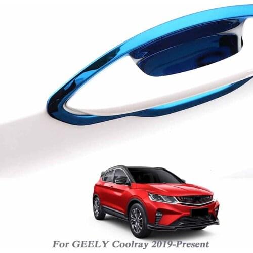 Car Styling Car Door Bowl Cover For Geely Coolray 2019-Present Car Bowl Decorate Cover Sequin Trim Protector External Accessory