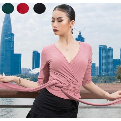 Latin Dance Tops Women Practice Clothes Latin Dance Dress Performance Costume Ballroom Shirt Samba Tango Tap Dance Wear Adult