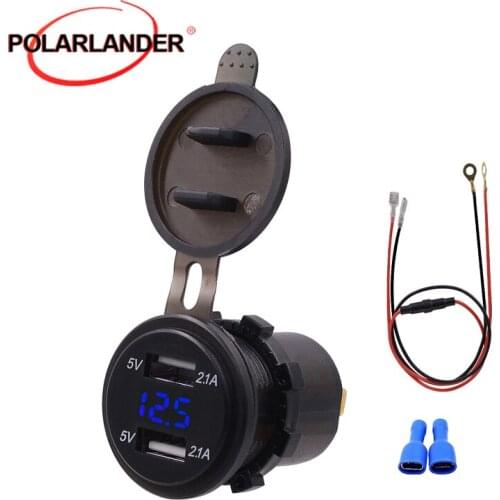 Anti-Flame Retardant Reverse Protection Voltage Meter for Car Motorcycle ATV RV SUV Boats Yacht Voltmeter 4.2A Dual USB