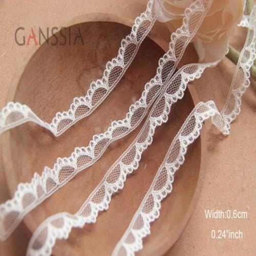 1 Yard Width:0.6cm Cute Semicircle Design Mesh Laces Chic Embroidered Trimming Lace for Decoration Sewing Accessories(SS-2492)