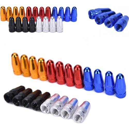 2021 New 5PCS Bicycle Accessories aluminum material bicycle Presta Wheel Rim Tyre Stem Air Valve Caps Dust Cover