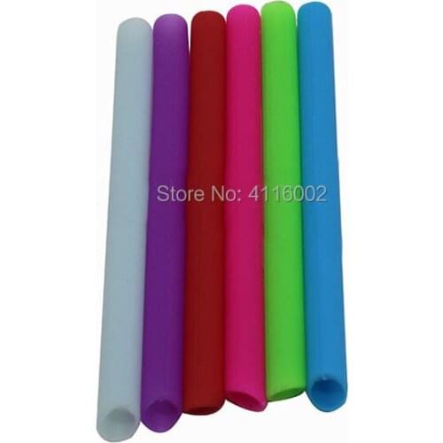 300pcs Colored Food Grade Silicone Straw Silica Gel Drinking Straw Straight 13.5cm Family Use