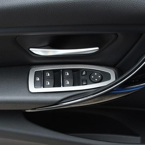 4Pcs/Set Stainless Steel Interior Door Window Switch Cover Trim Sticker for BMW 3 GT X1 1 3 4 Series F48 F20 F30 F31 F34 F36