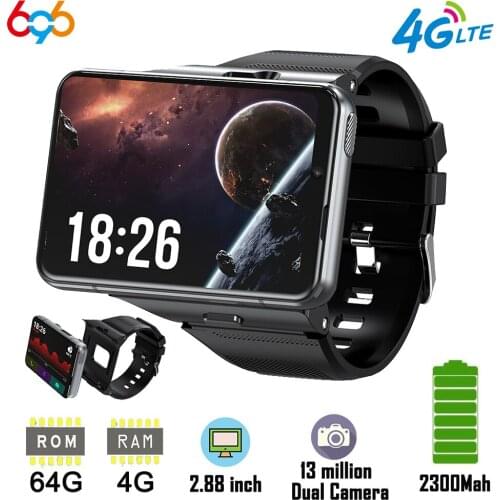 4G LTE Smart Watch Phone 2.88 Inch 480*640 Screen Detachable Watch Phone RAM 4GB ROM 64GB 13MP Camera 2300mah Battery Smartwatch