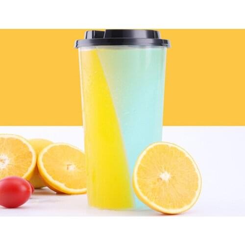 7pcs Creative thicken double share couple beverage cup 750ml party wedding birthday favor cold drink juice coffee plastic cup