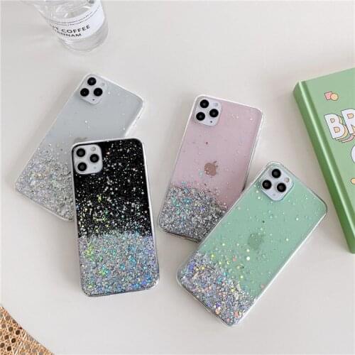 Star glitter transparent mobile phone case Ins simple classic style phone covers for iPhone12/11Pro/Max XR/XS phone cases