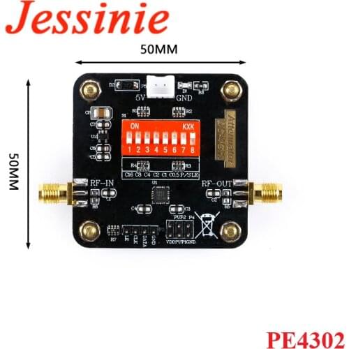PE4302 Digital RF Step Attenuator Module Board Broadband High Linearity DC 5V 4000MHz