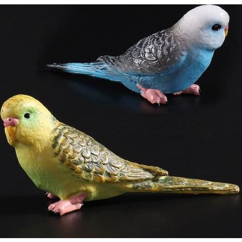 Children Toys 2 Pcs Figurine Animal Model Garden Decoration Accessories Miniature Fairy Cute Simulation Parrot Bird Pet Models