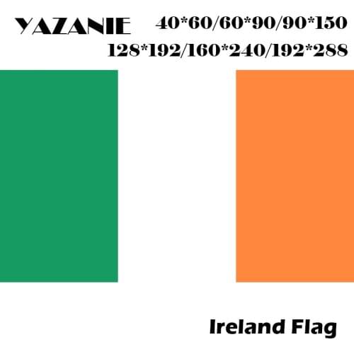YAZANIE 60*90cm/90*150cm/120*180cm/160*240cm Ireland Irish Flag Double Side National Country Flag Outdoor Cotton Sports Banners