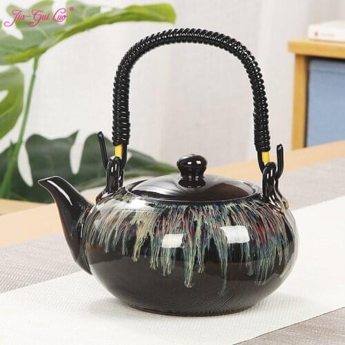 JIA-GUI LUO 680ML Ceramic Handle Pots Tea Set Tea Pot Ceramic Teapot Tea Infuser Kettle Tea Pot Tea Maker Samovar H013