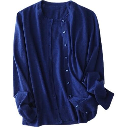 SHUCHAN Cardigan Women 2 Piece Top+vest 100% Cashmere Solid Single Breasted Comfortable and Skin-friendly Office Lady