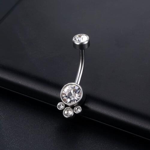 New Crystal Belly Piercing Bow Button Rings Bar Barbell Drop Dangle Navel Rings Ring Women Men Body Jewelry