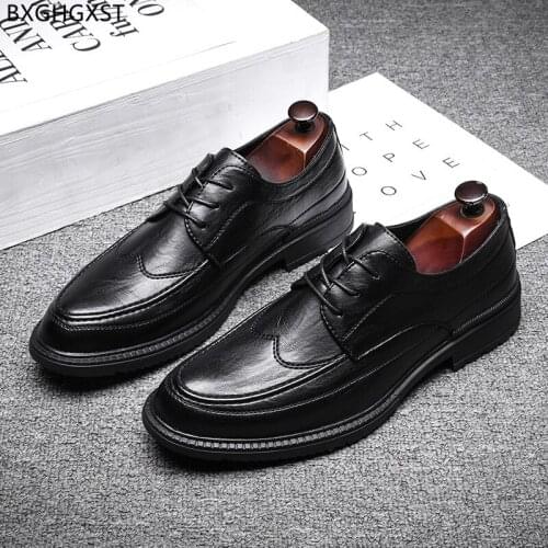 Oxford Suit Shoes for Men Brown Men Wedding Shoes 2021 Dress Black Leather Shoes Men Formal Chaussure De Homme Zapatos De Hombre