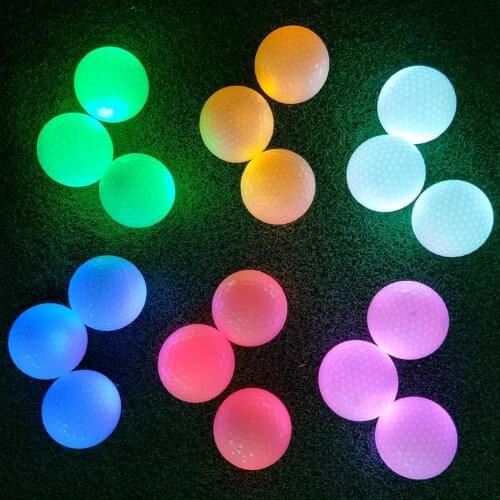 Synthetic Rubber Golf LED Luminous Ball Multi-color Permanent Bright Ball