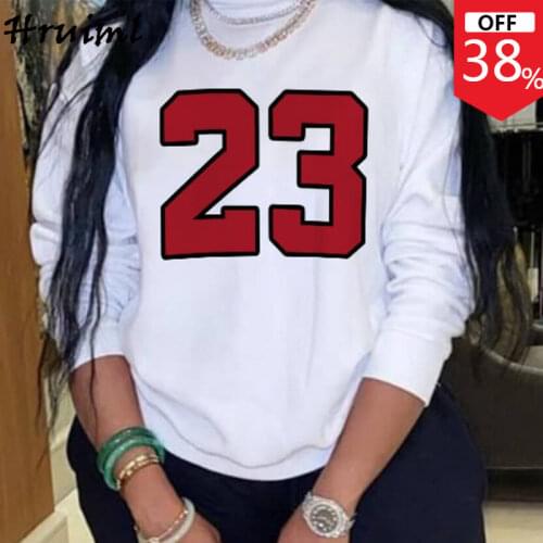 Fashion New Tops Solid Long Sleeve Casual Loose Sweatshirts Letter Printing Fitness Tracksuit Plus Size Sudaderas De Mujer