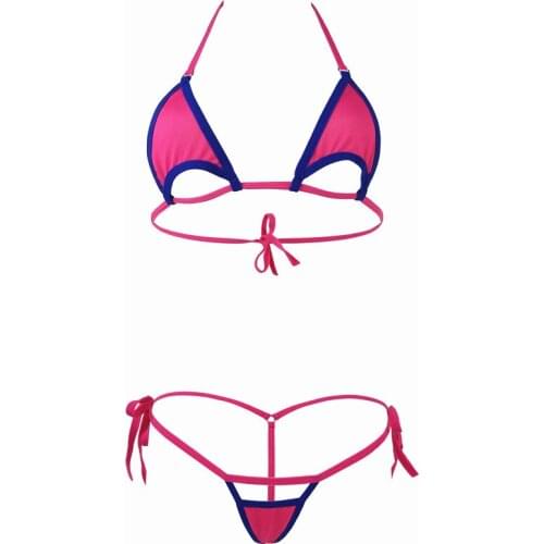 Open Crotch Exotic Mini Micro Bikinis Women Sexy Bandage Bathingsuit Plus Size Erotic Lingerie Underwear Set Top G String Thong