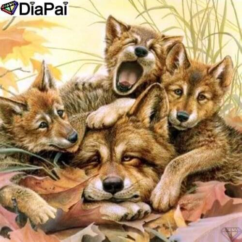 DIAPAI Full Diamond "Animal friend" DIY 5D Diamond Painting Cross Stitch Home Decor Picture Of Rhinestone Handmade A26295
