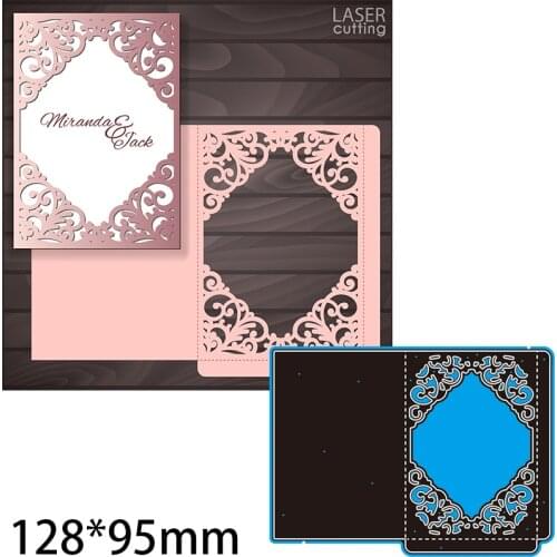Cutting Dies Hollow Flower Lace Envelope Greeting Card New Metal for DIY Scrapbooking Photo Album Embossing Paper Card 128*95mm