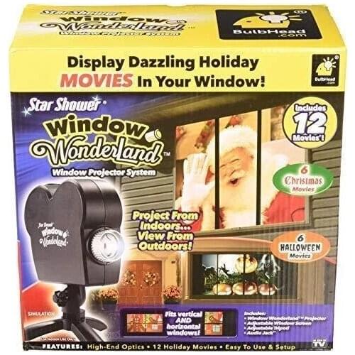 Christmas Halloween Laser Projector 12 Movies Disco Light Mini Window Display Home Projector Indoor Outdoor Wonderland Projector