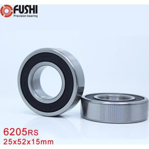 6205RS Bearing ABEC-3 (2 PCS) 25x52x15 mm Deep Groove 6205-2RS Ball Bearings 6205RZ 180205 RZ RS 6205 2RS EMQ Quality