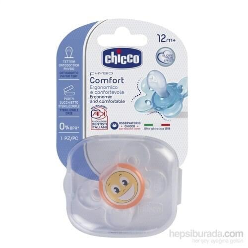 Chicco Comfort Silicone Nipple Unisex Smıle 12 month + Single