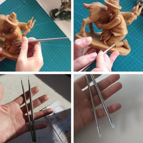 Stainless steel Needle Pottery Modeling Stick Acupressure Creasing Indentation Sharpy Clay Sculpture CeramicsTool Carving Clay