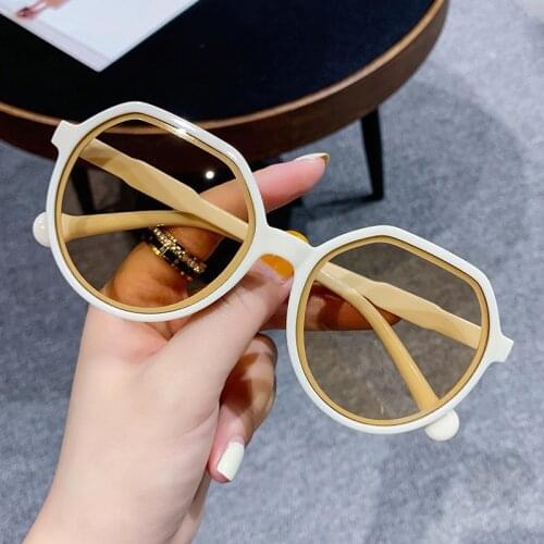 2021 New Fashion Style All-match Trend Sunglasses Personalized Round Frame Sunglasses Trend Candy Color Big Frame Sunglasses