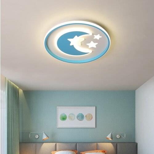 Modern Led Ceiling Light Living Childrens Room Bedroom Study Home Lamp Kitchen Pink Blue Surface Mount Creative Decor