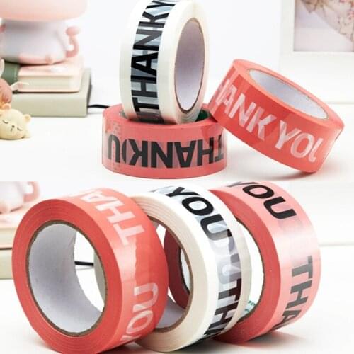 Thank You Tape OPP Adhesive Tape Logistics Express Box Packaging Tapes Business Office Supplies Gift Package Tape 4.5cm x 100M