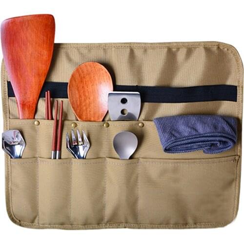 Picnic Tableware Storage Bag Portable Waterproof Storage Hanging Bag for Outdoor Camping Barbecue Picnic ASD88