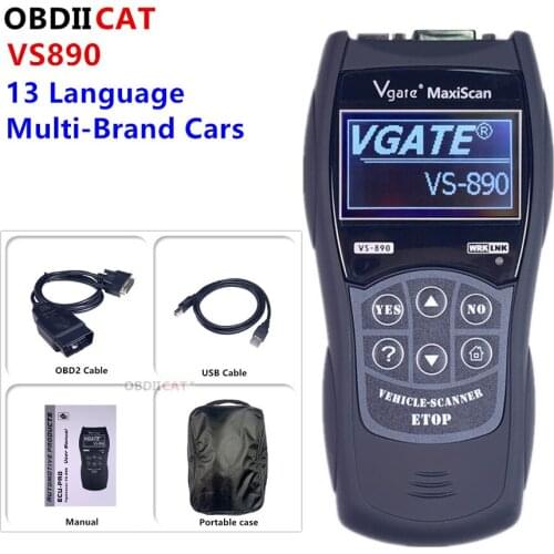 Vgate VS890 OBD2 Code Universal VGATE VS890 Diagnostic Scanner Multi-language Auto Scan Tool Vgate Maxiscan VS-890