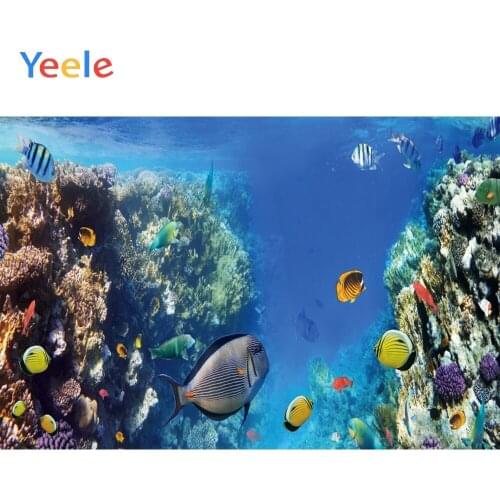 Yeele Ocean Coral Stone With Many Fish Photocall Photophone Photography Backdrops Photographic Backgrounds For Photo Studio