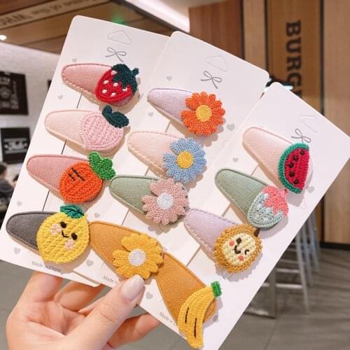 2021 Fashion Children Hair Accessories Avocado Flower Kawaii Hairpin Set Cute Child Buckle Hair Clips Baby Girl Headwear Barrete