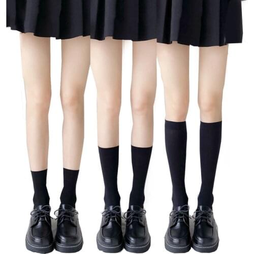 Four Seasons Can Wear Calf Socks Classic All-match Black and White Tube Over The Knee Knee Socks Stockings Impervious Velvet
