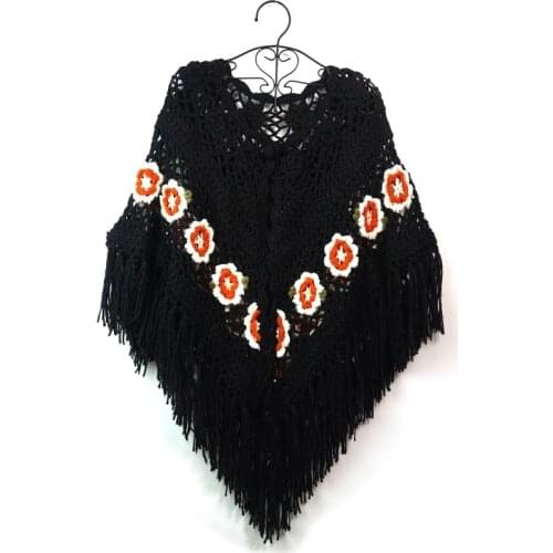 Autumn New Womens Elegant Tassel Wrap Swing Cardigan Knitted Sweater Scarf Cape Poncho Sweaters Cardigan Shawl Outwear Winter