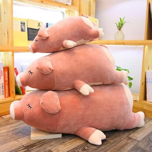 1PC 40/60/80CM Cute Soft Down Cotton Pig Plush Doll Stuffed Pink Pig Doll Baby Software Pillow Gift for Girlfriend